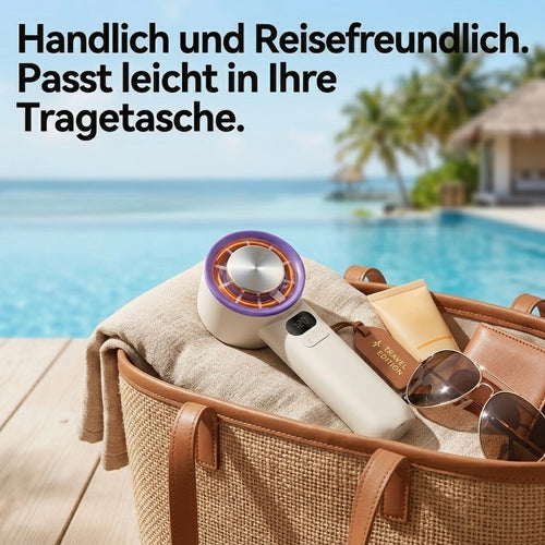 Viclavo ArcticFlow Handventilator, tragbarer Handventilator in schwarzem Design mit Griff, ideal für unterwegs.