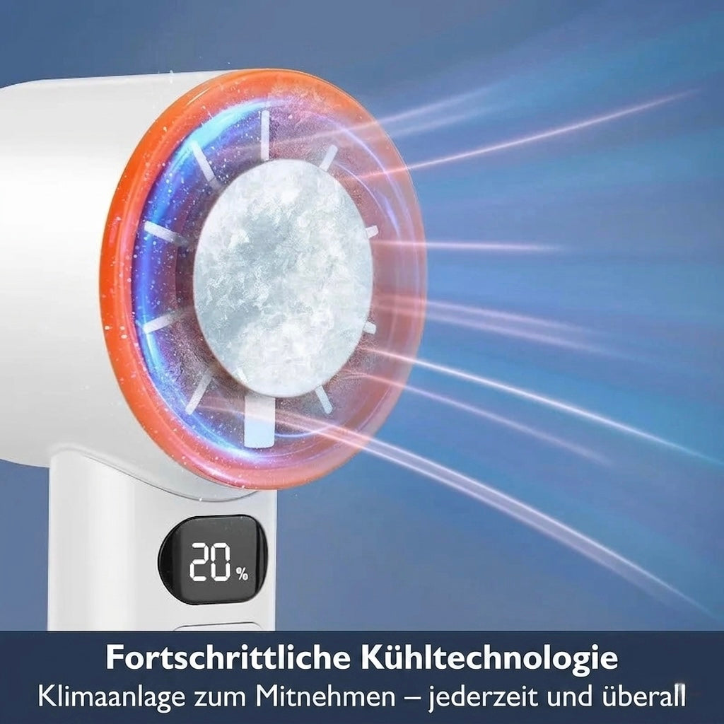 Viclavo ArcticFlow Handventilator in Schwarz, tragbares Handgerät mit Lüfterfunktion, kompakt und leicht für unterwegs