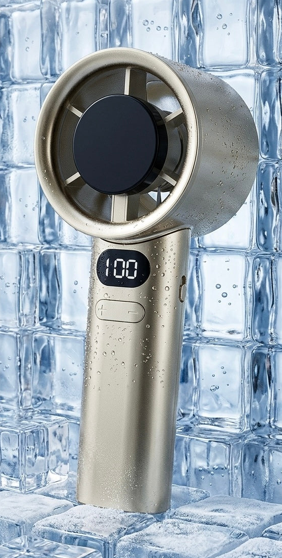 Viclavo ArcticFlow Handventilator, tragbarer Handventilator mit blauer Gehäusefarbe und ergonomischem Griff, ideal für unterwegs