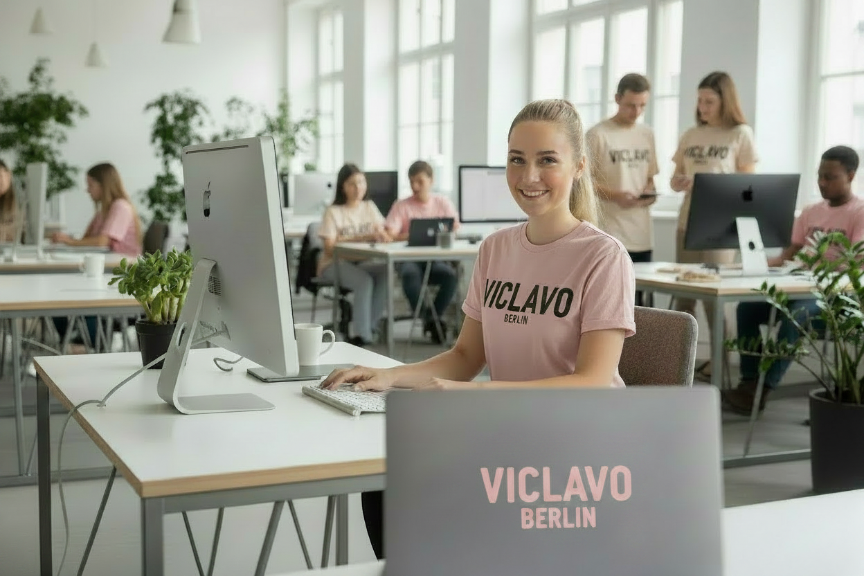 VICLAVO BERLIN – Schriftzug auf Laptop-Rückseite